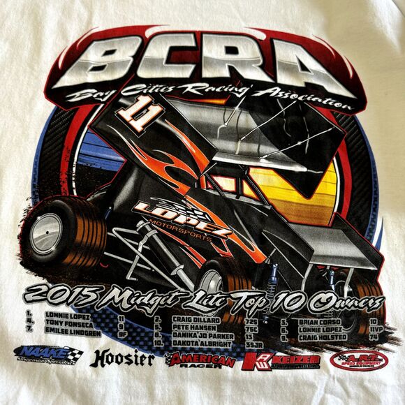 Bay Cities Racing Association T Shirt Men 3XL 2015 Sprint Car Logo Graphic Tee - Picture 3 of 8